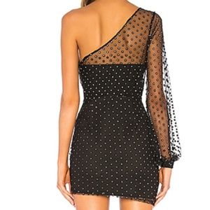behati mini dress in silver dots
